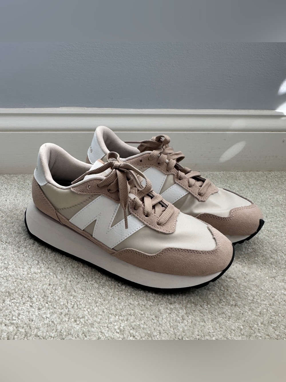 New Balance 237 Women's Soft Brown, Tan, and White Lifestyle Sneakers